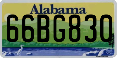 AL license plate 66BG830