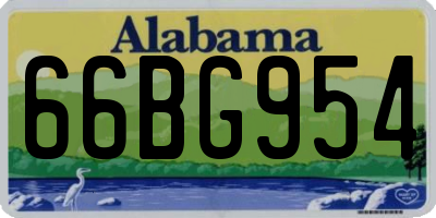 AL license plate 66BG954