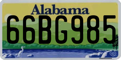 AL license plate 66BG985