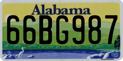 AL license plate 66BG987