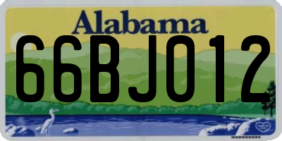 AL license plate 66BJ012