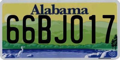 AL license plate 66BJ017