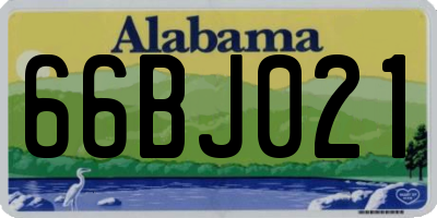 AL license plate 66BJ021