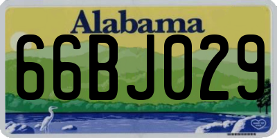 AL license plate 66BJ029