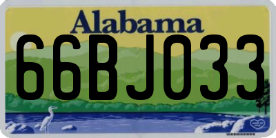 AL license plate 66BJ033