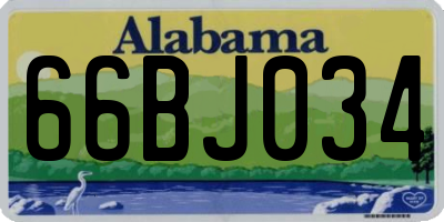 AL license plate 66BJ034