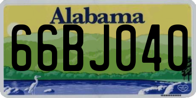 AL license plate 66BJ040