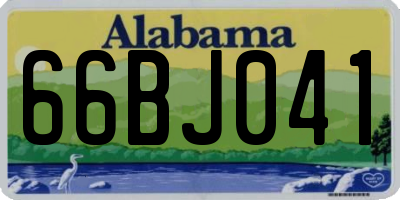 AL license plate 66BJ041