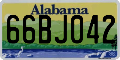 AL license plate 66BJ042