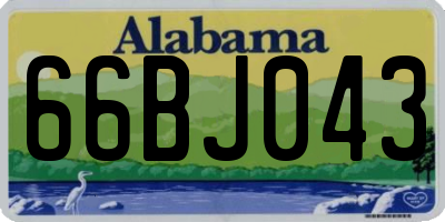 AL license plate 66BJ043