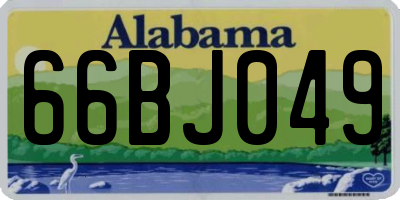 AL license plate 66BJ049