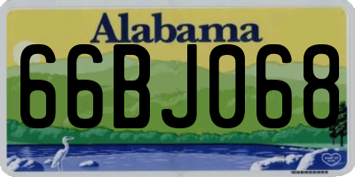 AL license plate 66BJ068