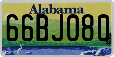 AL license plate 66BJ080