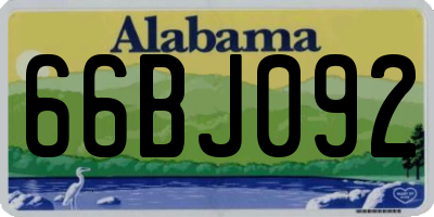 AL license plate 66BJ092