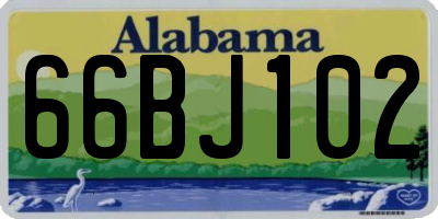 AL license plate 66BJ102