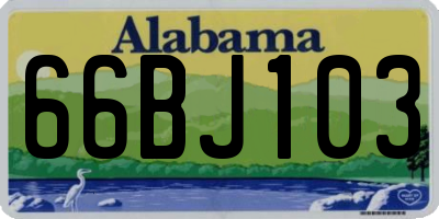 AL license plate 66BJ103