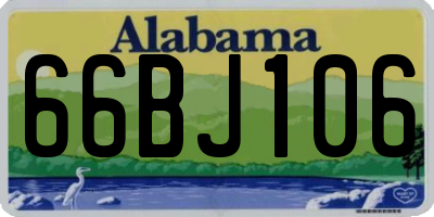 AL license plate 66BJ106