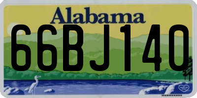 AL license plate 66BJ140