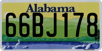 AL license plate 66BJ178