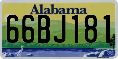AL license plate 66BJ181