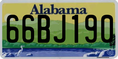 AL license plate 66BJ190