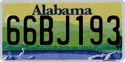 AL license plate 66BJ193