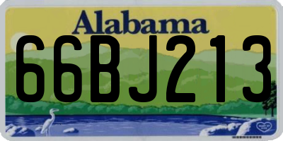 AL license plate 66BJ213