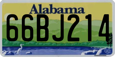 AL license plate 66BJ214