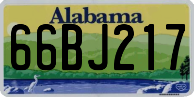 AL license plate 66BJ217