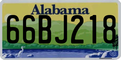 AL license plate 66BJ218