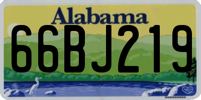 AL license plate 66BJ219