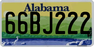 AL license plate 66BJ222