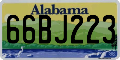 AL license plate 66BJ223
