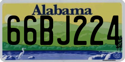 AL license plate 66BJ224