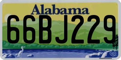 AL license plate 66BJ229