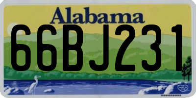 AL license plate 66BJ231