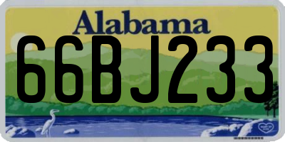 AL license plate 66BJ233