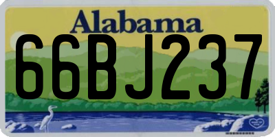 AL license plate 66BJ237