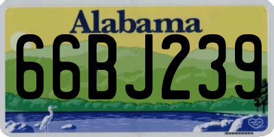 AL license plate 66BJ239
