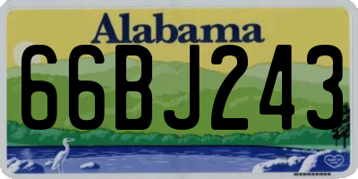 AL license plate 66BJ243
