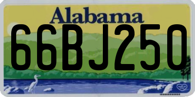 AL license plate 66BJ250