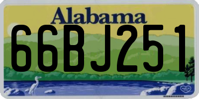 AL license plate 66BJ251