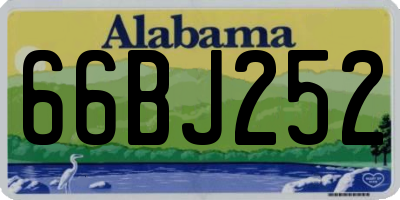 AL license plate 66BJ252