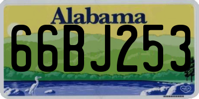 AL license plate 66BJ253