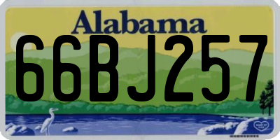 AL license plate 66BJ257