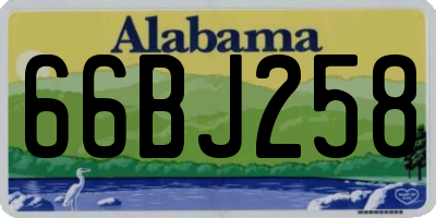 AL license plate 66BJ258