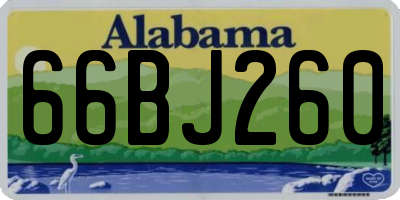 AL license plate 66BJ260
