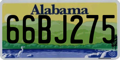 AL license plate 66BJ275