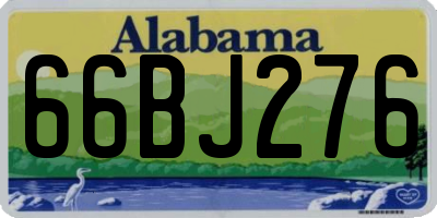 AL license plate 66BJ276