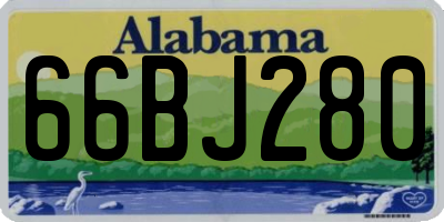 AL license plate 66BJ280